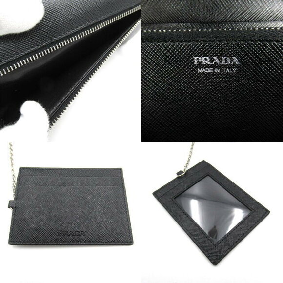 Prada Zip Long Wallet Saffiano Leather Bifold Black - Picture 9 of 10